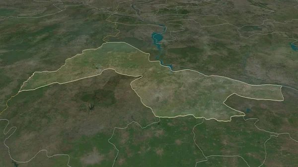 Kwara ナイジェリアの州 でズームアウト概要 嘘の見方だ 衛星画像 3Dレンダリング — ストック写真