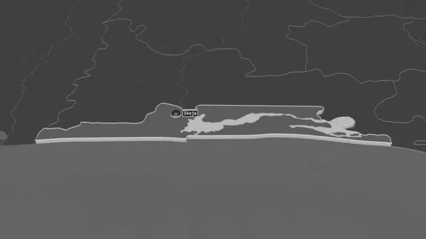 Zoom Sur Lagos État Nigeria Extrudé Perspective Oblique Carte Altitude — Photo