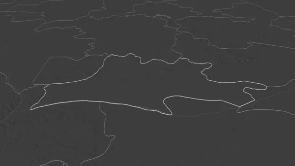 Zoom Nassarawa Stato Della Nigeria Delineato Prospettiva Obliqua Mappa Elevazione — Foto Stock