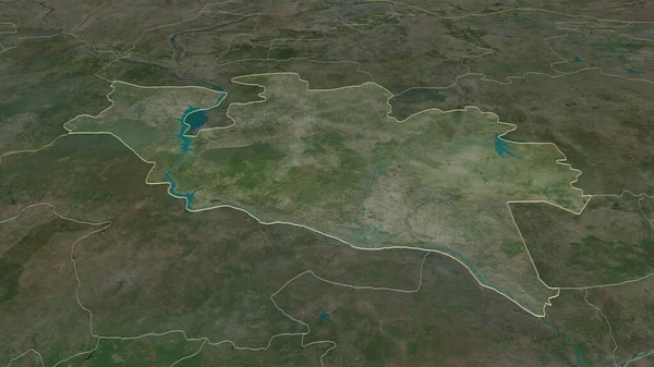 Acercarse Níger Estado Nigeria Esbozado Perspectiva Oblicua Imágenes Satélite Renderizado — Foto de Stock