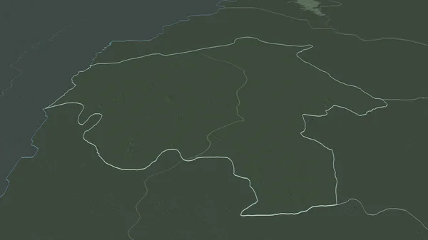 Ampliar Oyo Estado Nigeria Esbozado Perspectiva Oblicua Mapa Coloreado Tocado — Foto de Stock