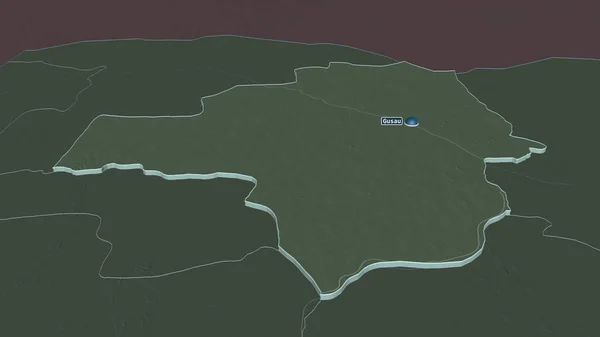 Ampliar Zamfara Estado Nigeria Extruido Perspectiva Oblicua Mapa Coloreado Tocado — Foto de Stock