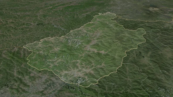 Powiększ Chagang Prowincja Korei Północnej Przedstawione Perspektywa Ukośna Zdjęcia Satelitarne — Zdjęcie stockowe