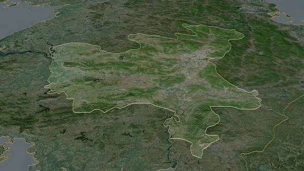 Збільшення Хванхе Букто Провінція Північна Корея Накреслило Неймовірна Перспектива Супутникові — стокове фото