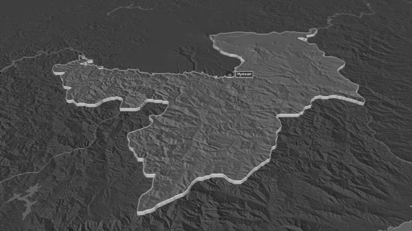 Ampliar Ryanggang Provincia Corea Del Norte Extruido Perspectiva Oblicua Mapa — Foto de Stock