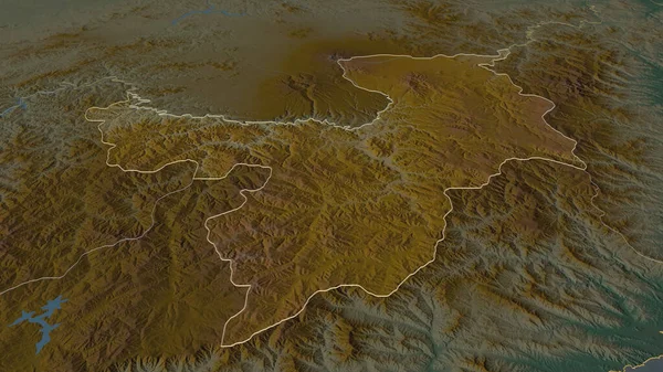 Ampliar Ryanggang Provincia Corea Del Norte Esbozado Perspectiva Oblicua Mapa — Foto de Stock