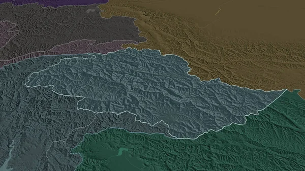 Zoom Auf Die Nördlichen Gebiete Zentral Verwaltetes Gebiet Pakistans Skizziert — Stockfoto