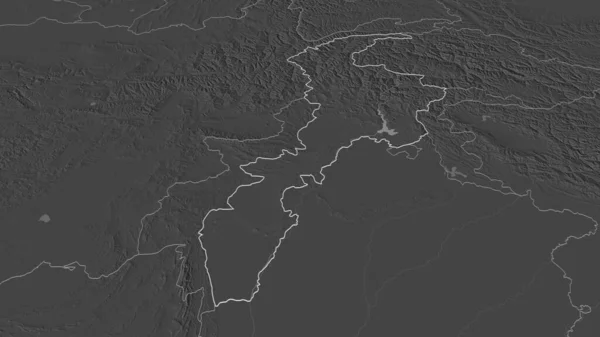 Acérquese Provincia Pakistán Esbozado Perspectiva Oblicua Mapa Elevación Bilevel Con — Foto de Stock