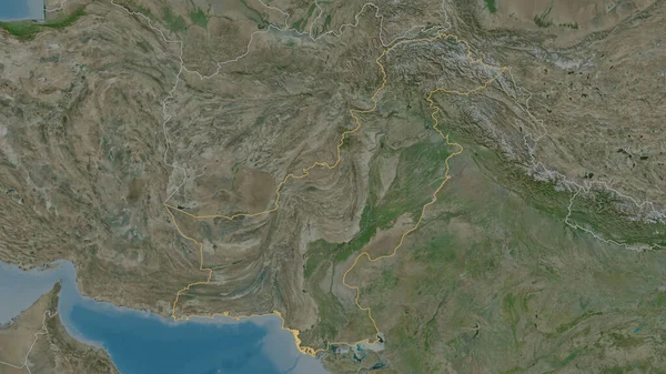 Forma Delineata Dell Area Del Pakistan Immagini Satellitari Rendering — Foto Stock