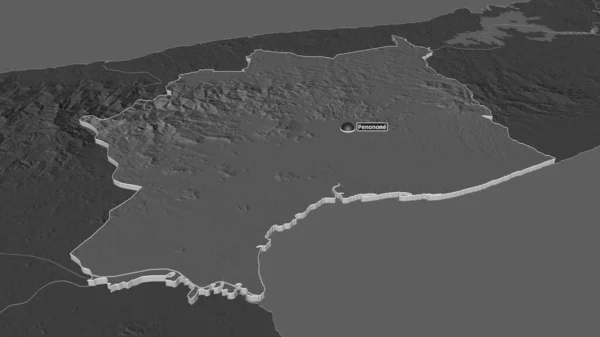 Zoom Cocle Provincia Panama Estruso Prospettiva Obliqua Mappa Elevazione Bilivello — Foto Stock