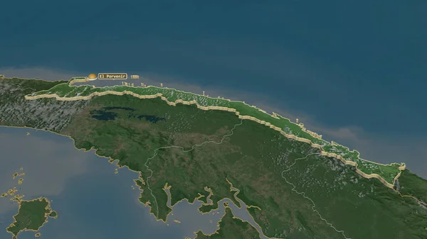 Ampliar Kuna Yala Territorio Indígena Panamá Extruido Perspectiva Oblicua Imágenes — Foto de Stock