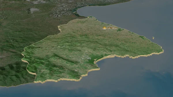 Zoom Los Santos Provincia Panama Estruso Prospettiva Obliqua Immagini Satellitari — Foto Stock