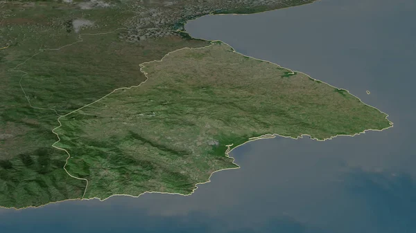 Zoom Los Santos Provincia Panama Delineato Prospettiva Obliqua Immagini Satellitari — Foto Stock
