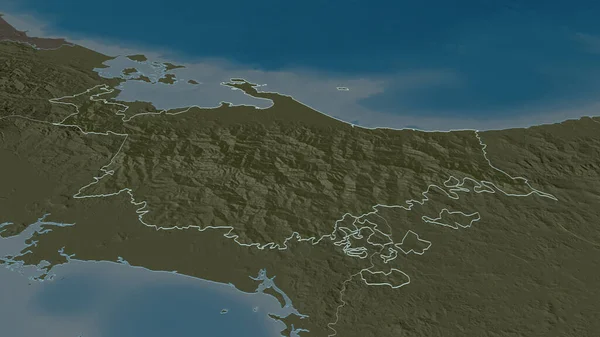 파나마 원주민의 확대하여 약술하였다 관점이죠 색깔이 울퉁불퉁 구역의 지도는 지표수로 — 스톡 사진