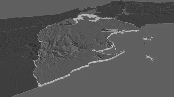 Збільшився Вплив Панамську Оесте Провінція Панама Неймовірна Перспектива Мапа Висот — стокове фото