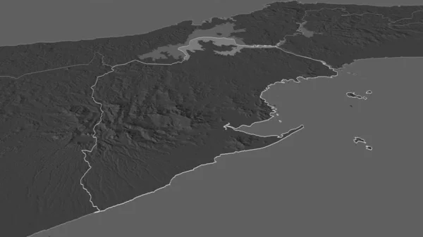 Zoom Panama Oeste Provincia Panama Delineato Prospettiva Obliqua Mappa Elevazione — Foto Stock