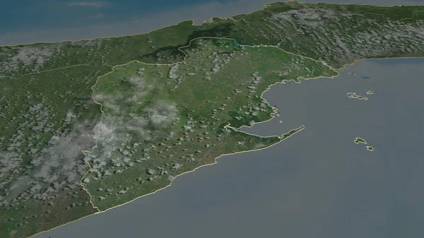 Zoom Panamá Oeste Provincia Panamá Esbozado Perspectiva Oblicua Imágenes Satélite — Foto de Stock