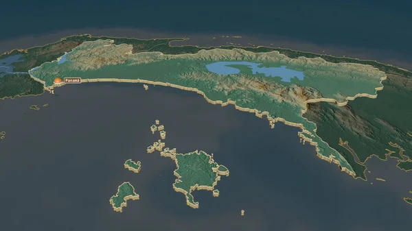 Zoom Panamá Província Panamá Extrudido Perspectiva Óbvia Mapa Topográfico Relevo — Fotografia de Stock