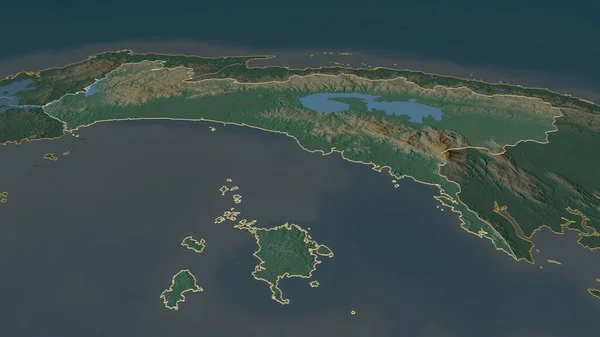 Ampliar Panamá Provincia Panamá Esbozado Perspectiva Oblicua Mapa Topográfico Relieve — Foto de Stock