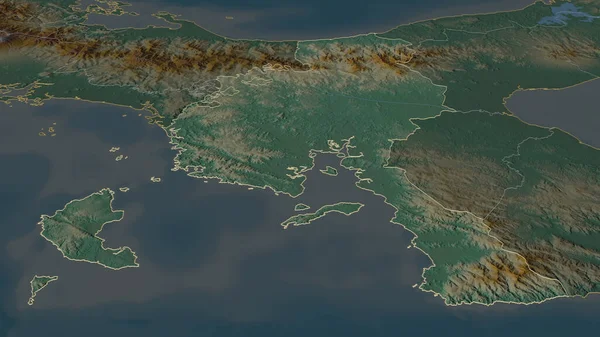 Zoom Sur Veraguas Province Panama Perspective Oblique Carte Topographique Relief — Photo