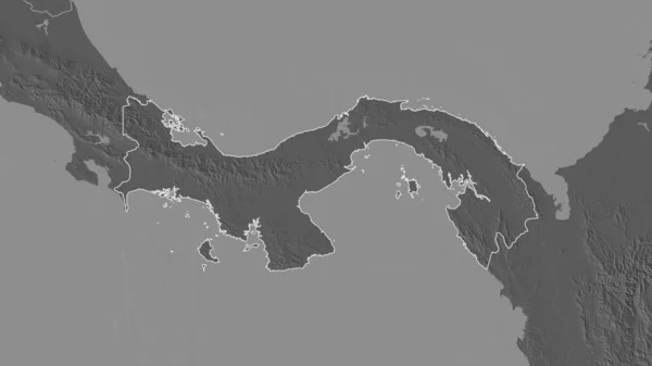 Вирізняється Формою Району Панама Мапа Висот Поверхневими Водами Візуалізація — стокове фото