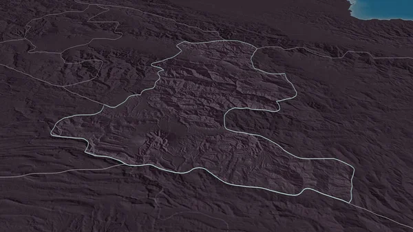 Inzoomen Chimbu Provincie Papoea Nieuw Guinea Geschetst Obliek Perspectief Gekleurde — Stockfoto