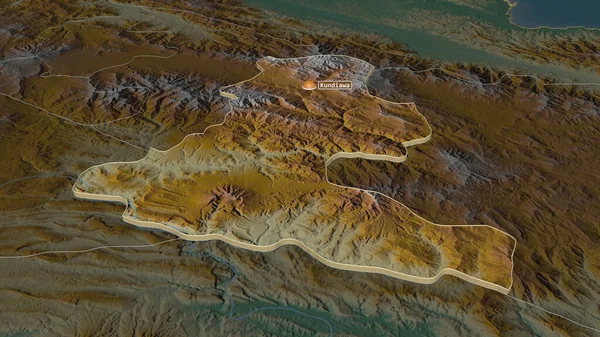 Zoom Auf Chimbu Provinz Papua Neuguinea Schräge Perspektive Topographische Reliefkarte — Stockfoto