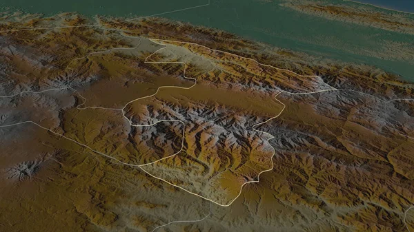 Zoom Jiwaka Provincia Papua Nuova Guinea Delineato Prospettiva Obliqua Mappa — Foto Stock