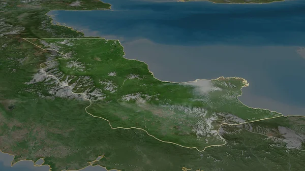 Збільшення Території Оро Провінція Папуа Нова Гвінея Неймовірна Перспектива Супутникові — стокове фото