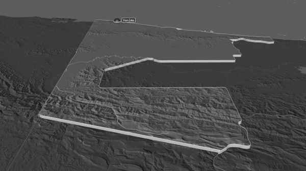 Zoom Sandaun Provincia Papua Nuova Guinea Estruso Prospettiva Obliqua Mappa — Foto Stock