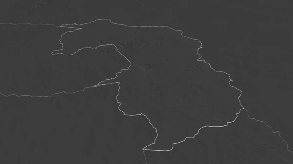 Zoom Amambay Dipartimento Del Paraguay Delineato Prospettiva Obliqua Mappa Elevazione — Foto Stock