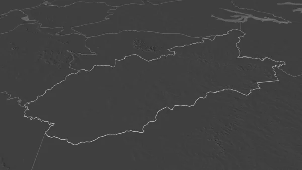 Збільшився Вплив Каазапа Департамент Парагваю Неймовірна Перспектива Мапа Висот Поверхневими — стокове фото