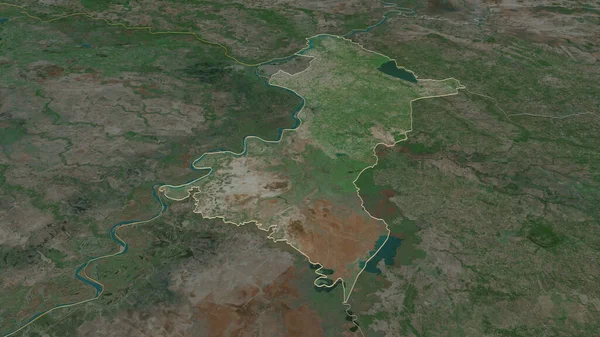 Zooma Central Departementet Paraguay Beskrivs Svagt Perspektiv Satellitbilder Rendering — Stockfoto