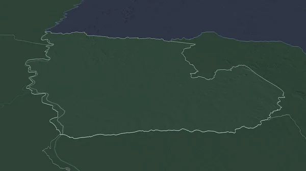 Zoom Concepcion Dipartimento Del Paraguay Delineato Prospettiva Obliqua Mappa Colorata — Foto Stock