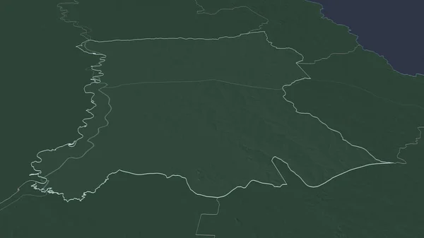 Zoom San Pedro Dipartimento Del Paraguay Delineato Prospettiva Obliqua Mappa — Foto Stock