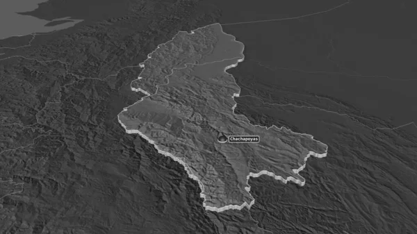 Ampliar Amazonas Región Perú Extruido Perspectiva Oblicua Mapa Elevación Bilevel — Foto de Stock