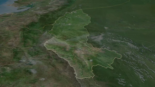 Zoom Sur Amazonas Région Pérou Esquissé Perspective Oblique Imagerie Satellite — Photo