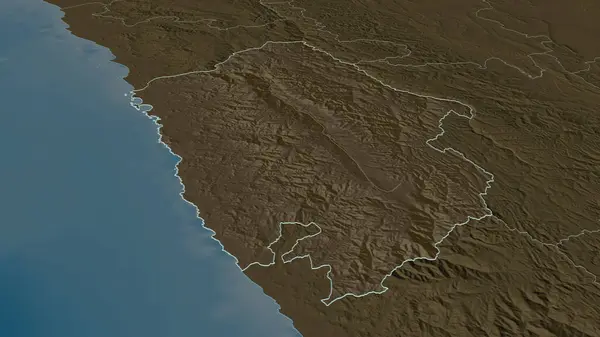 Увеличьте Изображение Анкаша Регион Перу Непристойная Перспектива Цветная Карта Административного — стоковое фото