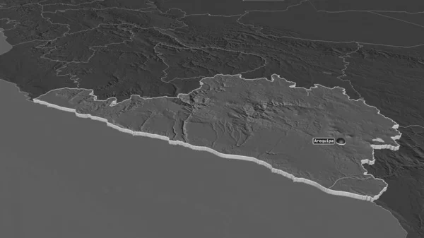 Арекипе Регион Перу Произошло Землетрясение Непристойная Перспектива Карта Высоты Билевель — стоковое фото
