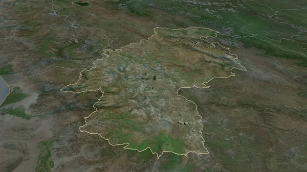 Zoom Sur Huancavelica Région Pérou Perspective Oblique Imagerie Satellite Rendu — Photo