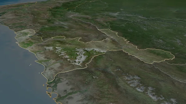 Zoom Sur Libertad Région Pérou Esquissé Perspective Oblique Imagerie Satellite — Photo