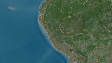 Peru bölgesinin ana hatları. Uydu görüntüleri. 3B görüntüleme