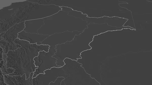 Powiększ Loreto Region Peru Przedstawione Perspektywa Ukośna Dwupoziomowa Mapa Wysokości — Zdjęcie stockowe