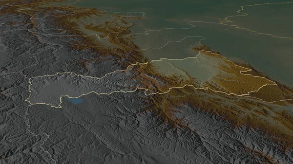 Zoom Pasco Regione Del Perù Delineato Prospettiva Obliqua Mappa Topografica — Foto Stock