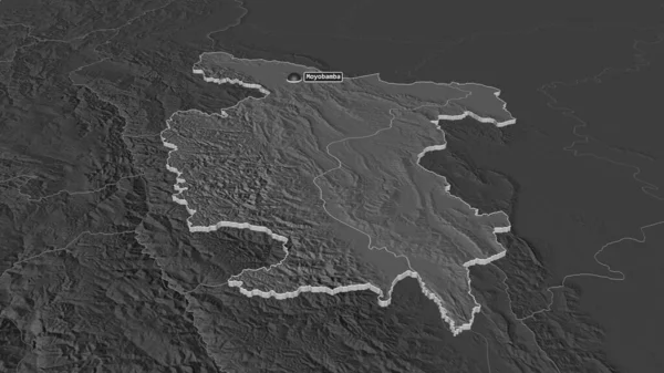 Ampliar San Martín Región Perú Extruido Perspectiva Oblicua Mapa Elevación — Foto de Stock