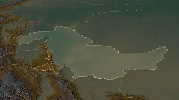 Zoom Ucayali Região Peru Delineado Perspectiva Óbvia Mapa Topográfico Relevo — Fotografia de Stock