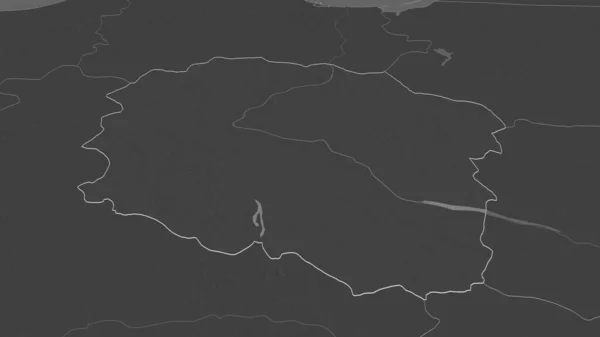 Zoom Kuyavian Pomeranian Voivodato Della Polonia Delineato Prospettiva Obliqua Mappa — Foto Stock
