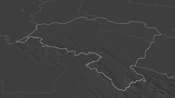 Ampliar Baja Silesia Voivodato Polonia Esbozado Perspectiva Oblicua Mapa Elevación — Foto de Stock