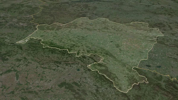 Zooma Lägre Schlesiska Vojvodskap Polen Beskrivs Svagt Perspektiv Satellitbilder Rendering — Stockfoto