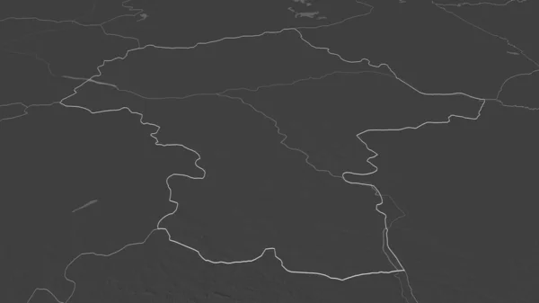 Zoom Masovian Voivodato Della Polonia Delineato Prospettiva Obliqua Mappa Elevazione — Foto Stock